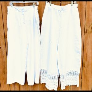2/$25! 2 pair EUC Chico’s white pants size L